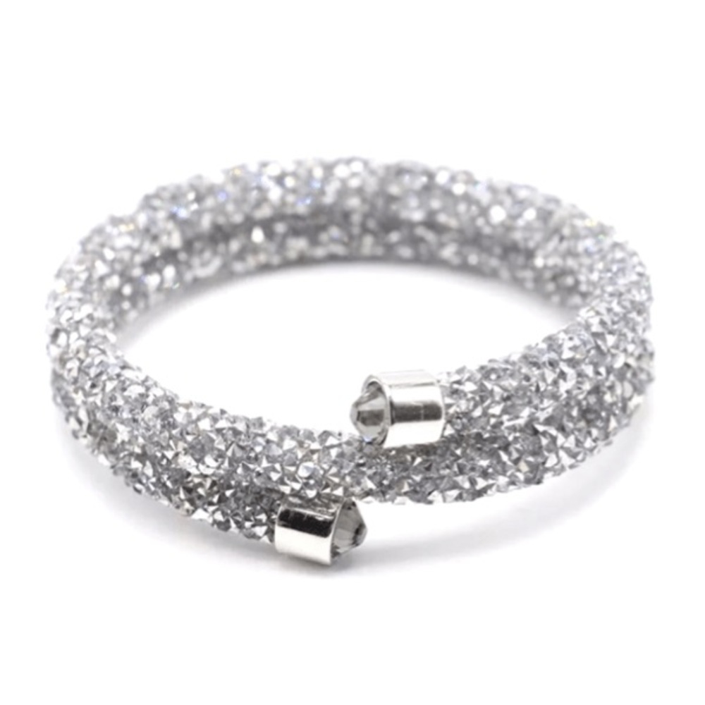 NWOT Crystal Wrap-Around Bracelet, clear/silver